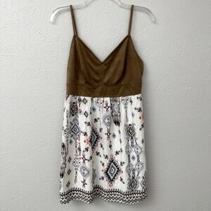 Entro Faux Saude Top Boho Sleeveless Dress